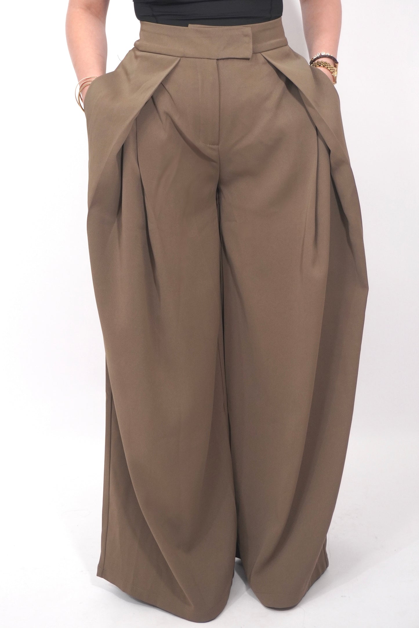 Pantalon à pince marron
