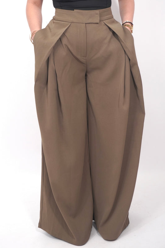 Pantalon à pince marron