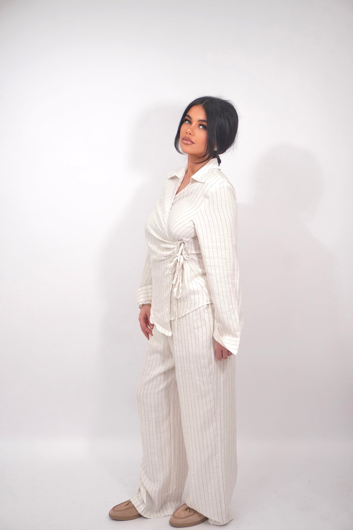 Ensemble rayure beige